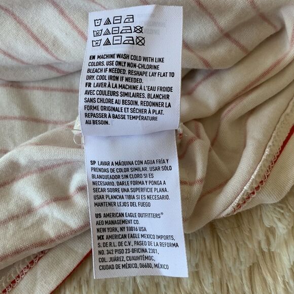 American Eagle outfitters candy stripe tie front crop top size: Large - Picture 9 of 16